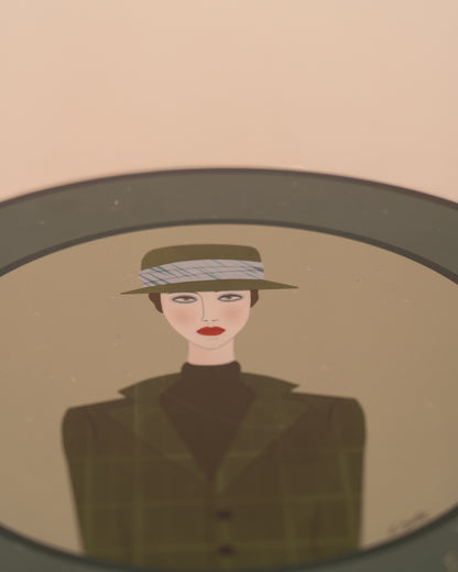 Ilustración mujer chaqueta verde